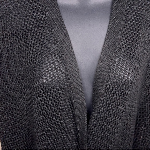 Small/Medium Black Open Knit Crochet Style Shrug Sweater Boho Goth Bohemian - Picture 13 of 16